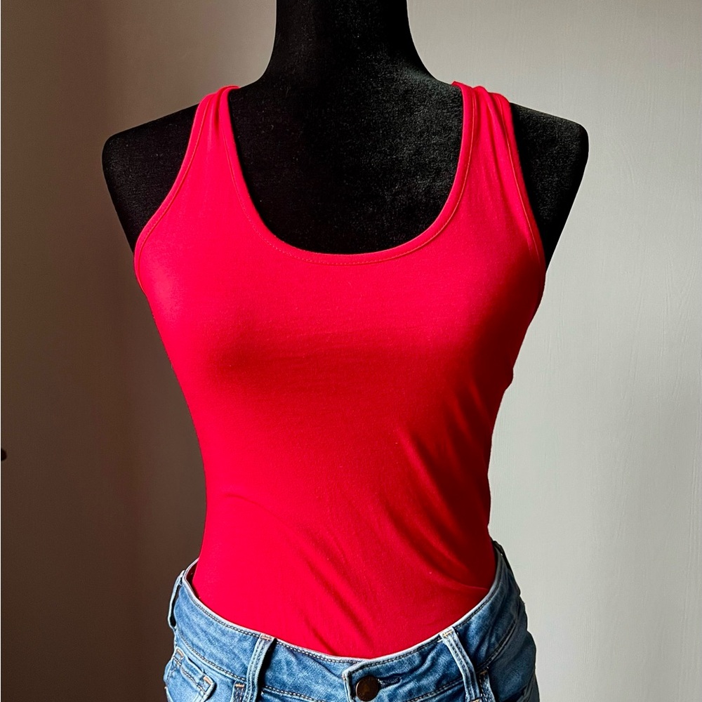 Active Basic Bright Red Bodysuit